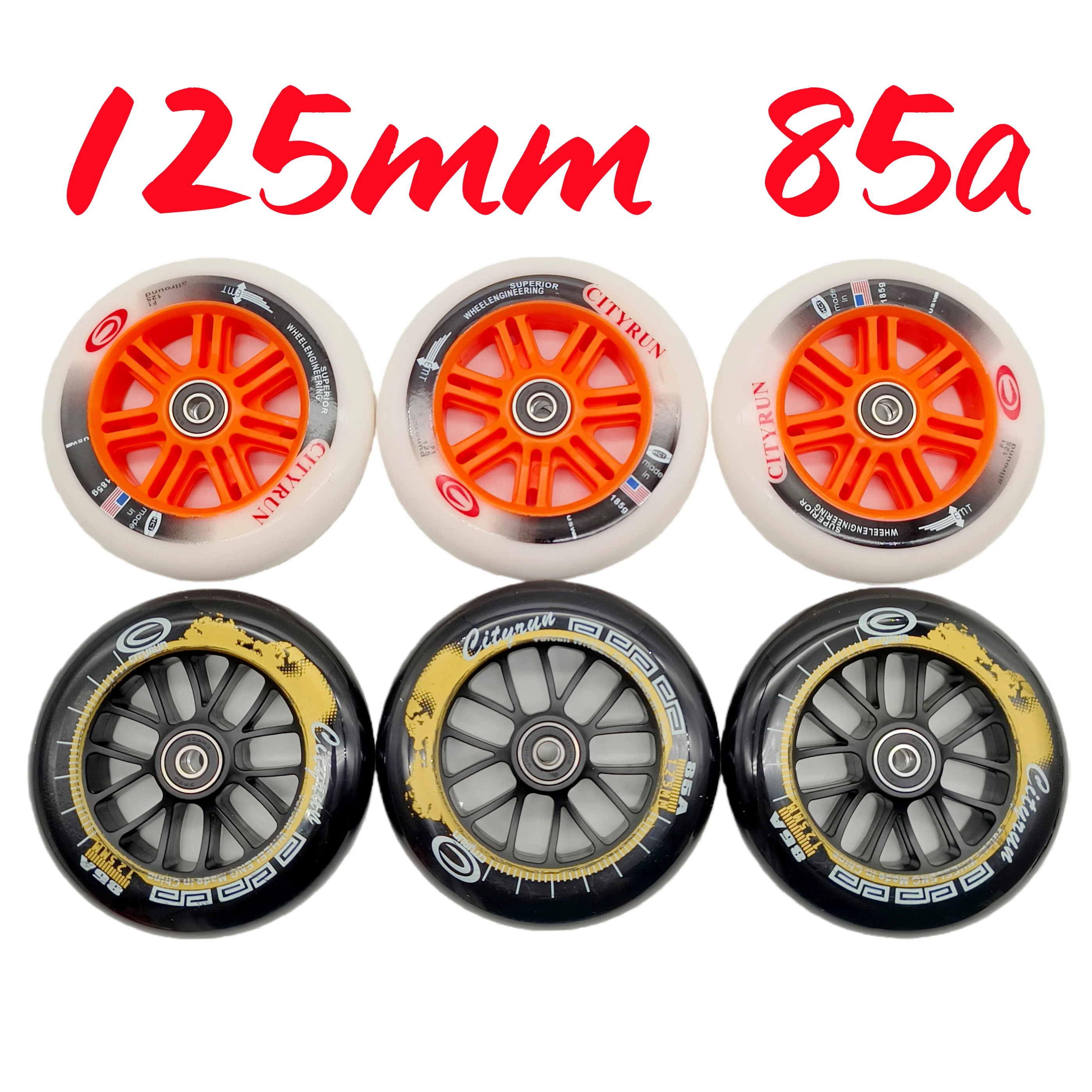 125mm-speed-wheel-125x24mm-skate-wheel-black-85a-pu-material-bearing-608rs-6wheels-lot