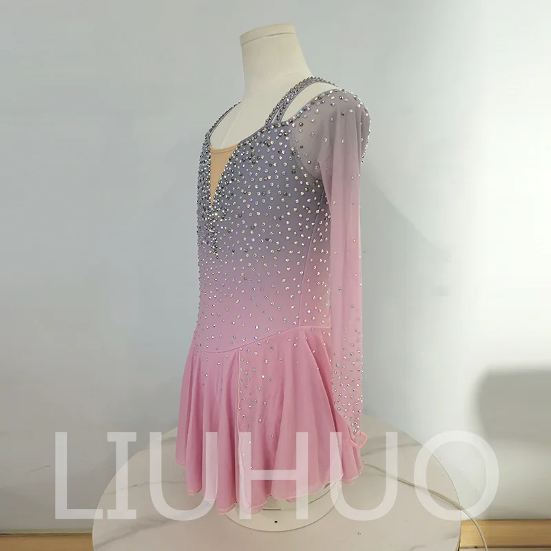 LIUHUO Ice Figure Skating Dress Girls Women Teens Stretchy Spandex Competition Wholesale