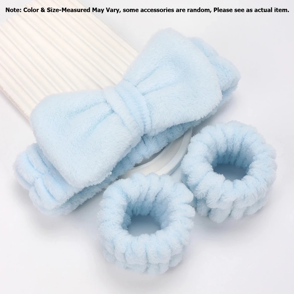 3pcs/set Spa Headband Wristband for Washing Face Microfiber Makeup Towel Hair Bands Washband Scrunchies Absorbent Wrist