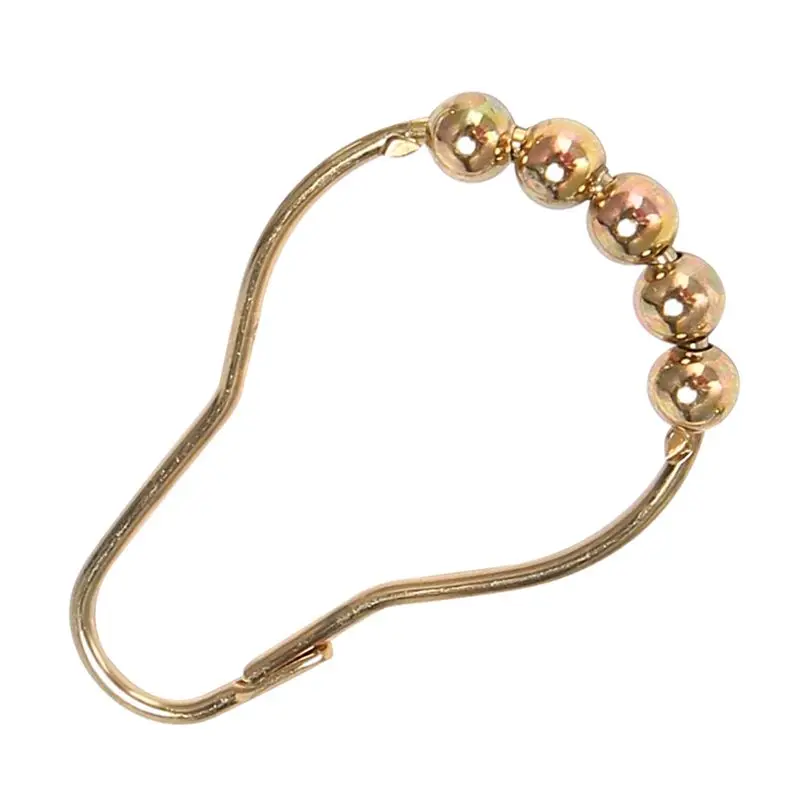 ABSS-Rustproof Shower Curtain Hooks Frictionless Stainless Steel For Shower Curtains Rods Polished Gold Set Of 72 Hooks