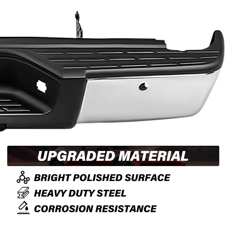 BRYGHT achterbumperconstructie ontworpen voor Chevy Silverado en GMC Sierra 1500 2007-2013 met geïntegreerde sensorgaten en achterpa