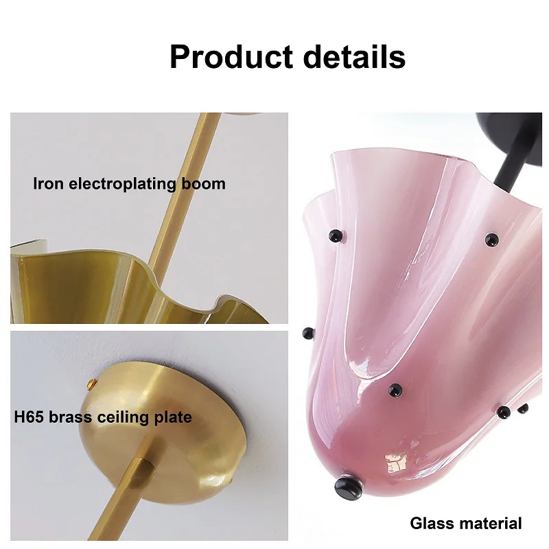 French Retro Skirt Styling Glass Lampshade Creative Dining Room Bedroom Lamp Entrance Atmosphere Ceiling Chandelier Lamp