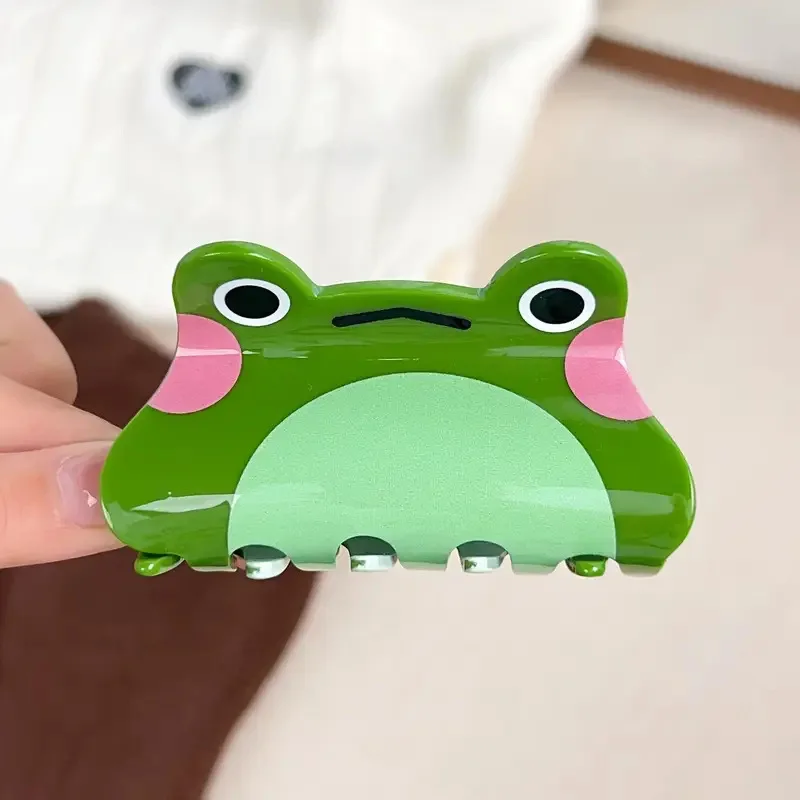 1PC Cute Cartoon Frog Acrylic Ponytail Holder Shark Hair Clip Creative Clip for Daily Holiday Party Use
