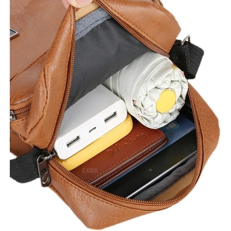 Bolsas de ombro crossbody couro PU para homens, bolsa de viagem, grande capacidade, mensageiro de negócios, 2023