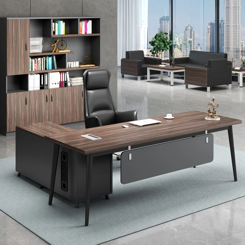 Simple Modern Executive Office Desk with Boss Chair Combination Single Computer Table Furniture for Manager