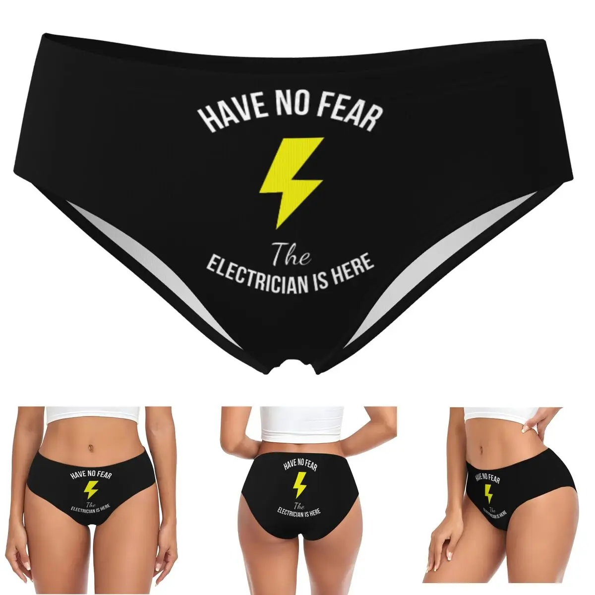 Have No Fear The Electrician Is Here Funny Job Panties Briefs Women's Comfort Briefs Underwear Breathable Female Underpants