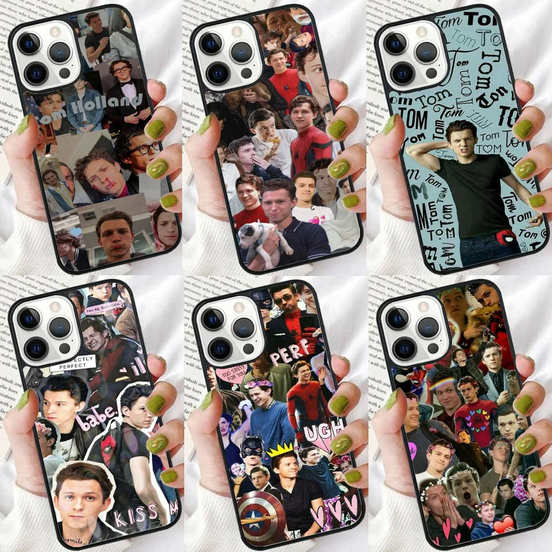 Tom Holland Phone Case For iPhone 16 15 14 plus XR XS 11 12 13 Pro max Soft Bumper Shell Cover coque