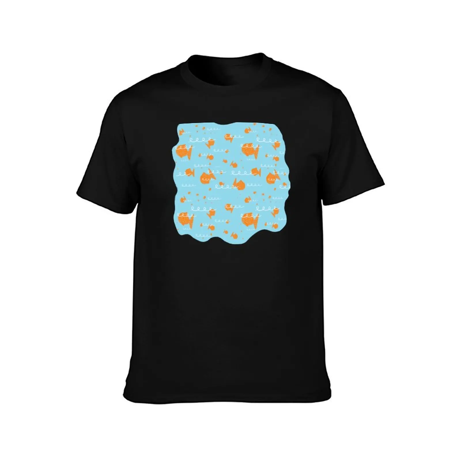 Fish Crackers Squiggle Pattern T-Shirt Daily Wear Print T-Shirt