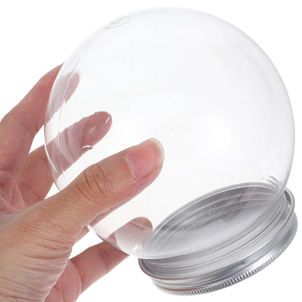 12Pcs Clear Plastic Snow Globes DIY Craft Kit Empty Fillable Baubles for Christmas Home Decoration 600ml Clear Plastic Balls