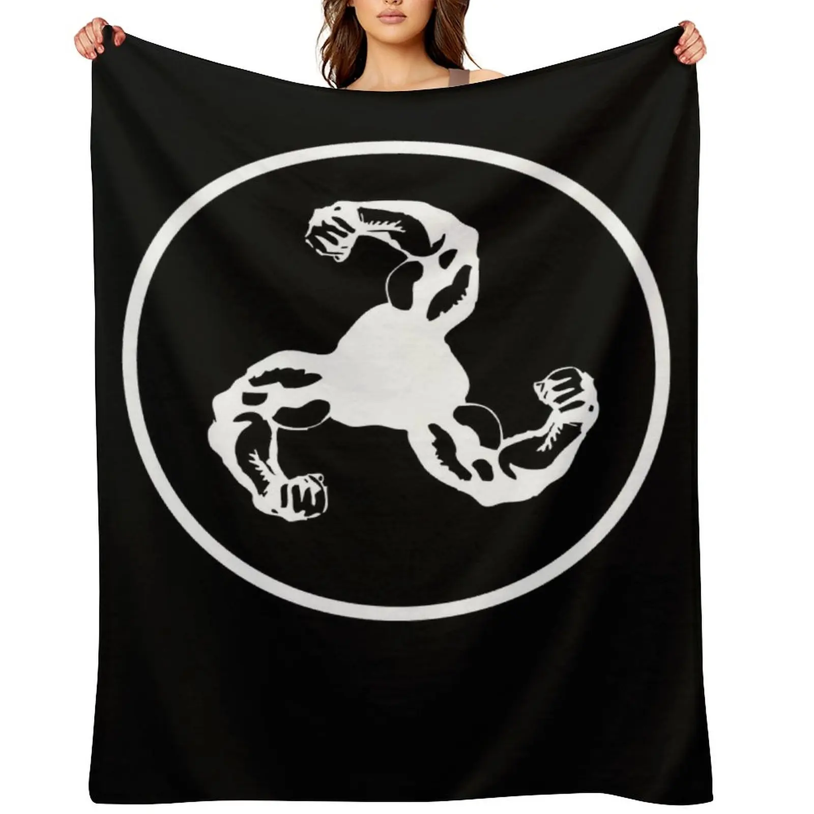 

Bicep Logo (White on Black Disc) Throw Blanket For Baby heavy to sleep Single Picnic Blankets