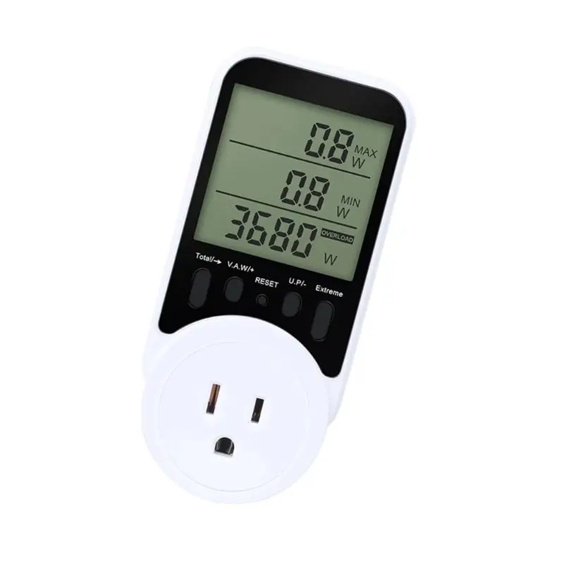 652F Energy Monitor Real Time Voltages Current Tracking Plug-in Socket Power Meter