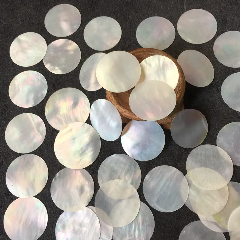 5pcs/lot 26/28/30mm Diameter Round White Natural Mother of Pearl Shell Sheet DIY Accessories and Inlay Carved Material view 3