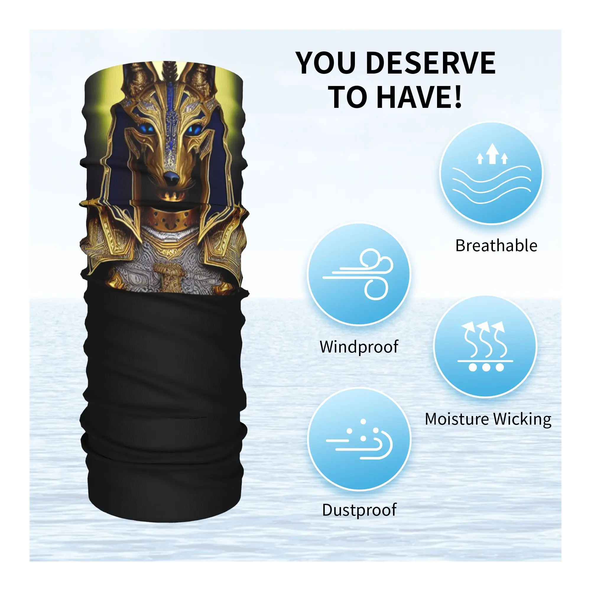 الله المصري أنوبيس الفن باندانا الرقبة الجراب مطبوعة التفاف قناع وشاح متعدد الوظائف قناع الوجه المشي لمسافات طويلة الصيد