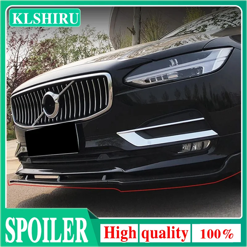 Für 2017-2024 Volvo S90 Auto Frontstoßstange Splitter Lippe Spoiler Diffusor Schutz Karosserie-Kit Tuning Exterieur Zubehör