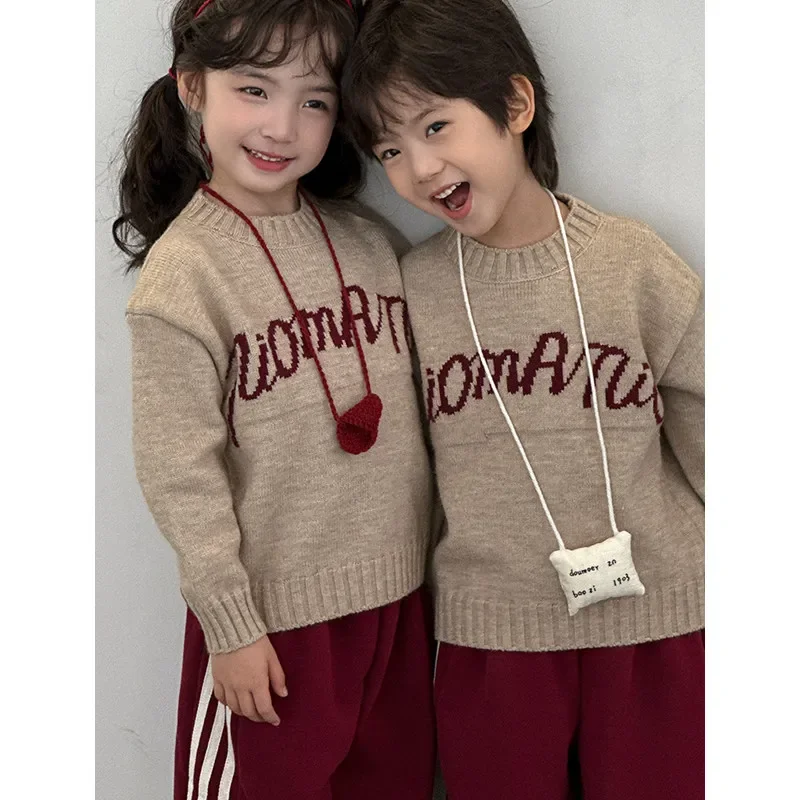 Family Warm Knitted Sweater Winter Parent-child Clothes Korean Fashion Father Mother and Daughter Son Matching Thick Knit Jumper