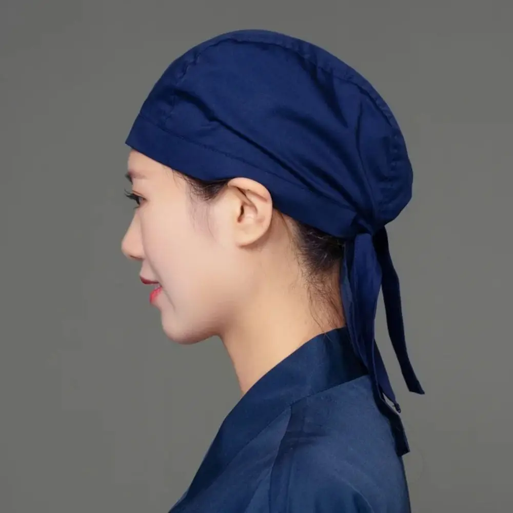 Gorro higiénico de cocina, gorro de trabajo de cocina de algodón, gorro de Chef ajustable de estilo japonés, gorro de camarera clásico duradero para restaurante