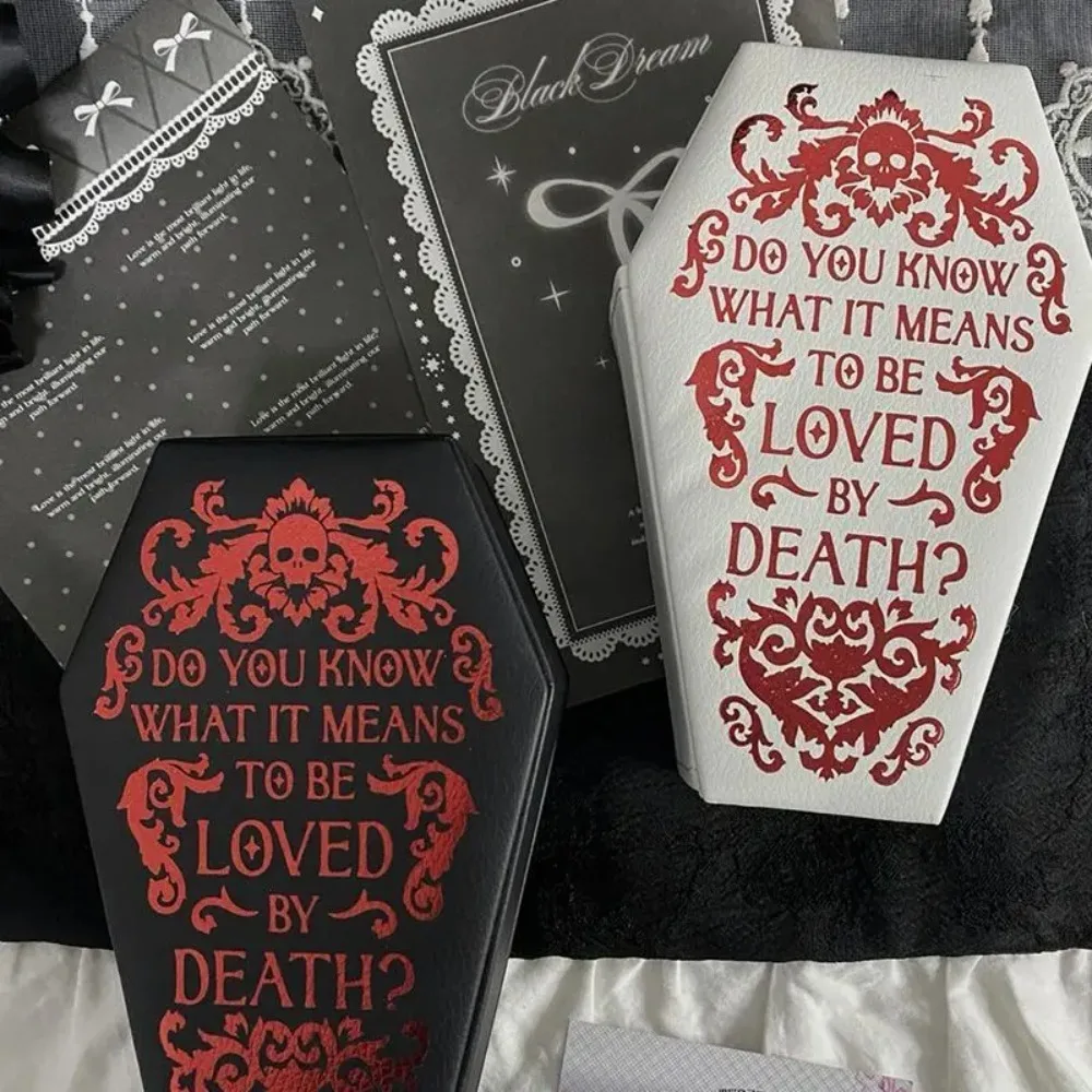 

Gothic Coffin Jewelry Box Trinkets Storage Velvet Halloween Gift Packaging Box Display Case Leather Portable Jewelry Organizer