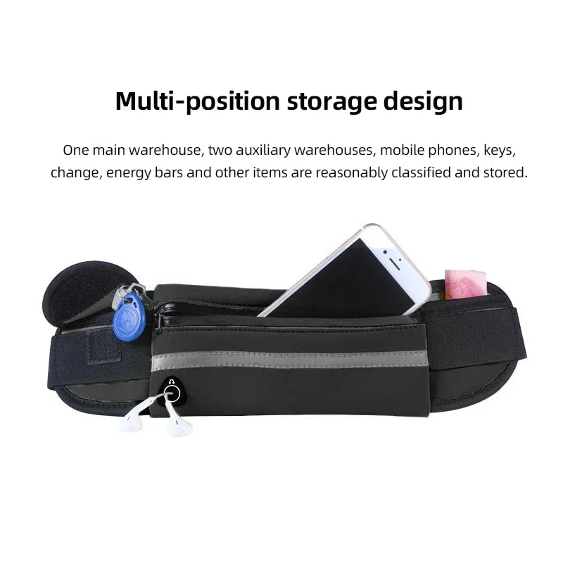 Unisex Outdoor Sports Waist Bag Waterproof Pack Close Fitting Invisible Belt Fitness Anti Theft Mobile Phone Waist Bag Bottle