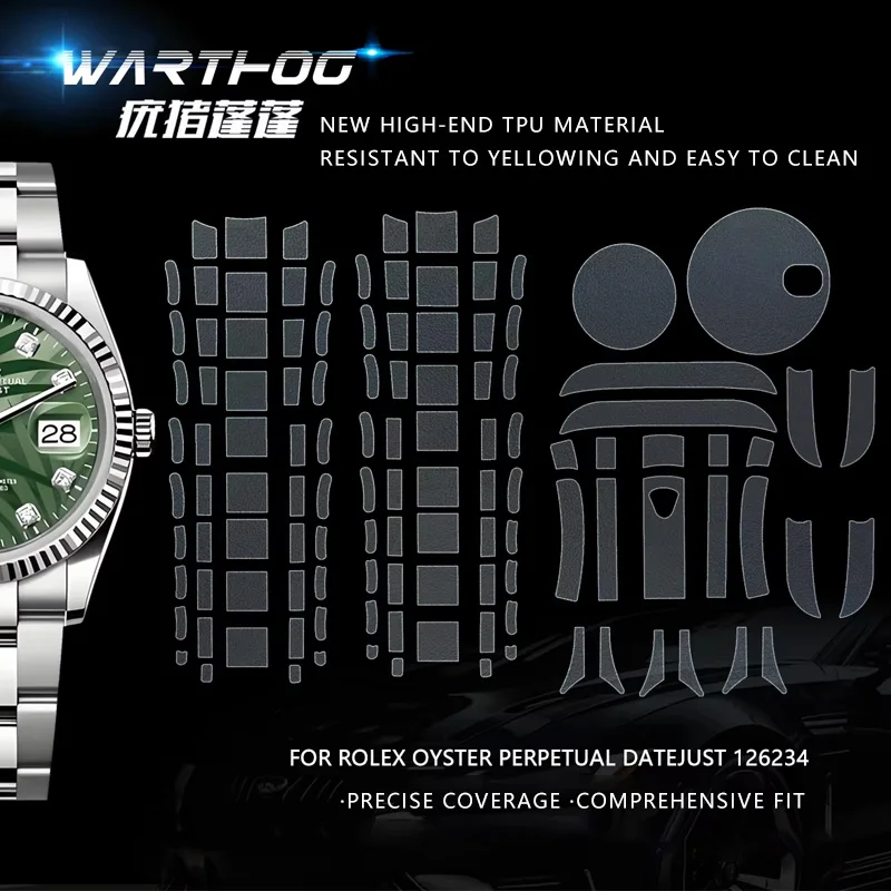 Transparent Color For Rolex Datejust 126234/126233/126231 Plate Strap Models Watch Protective Film 36mm Watch Screen Film TPU
