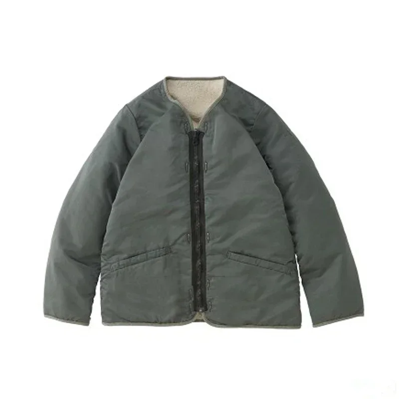 Jaqueta de algodão original dupla face parkas forro interno cordeiro cashmere casaco de pelúcia para homens não visvim dcdt inverno nova chegada