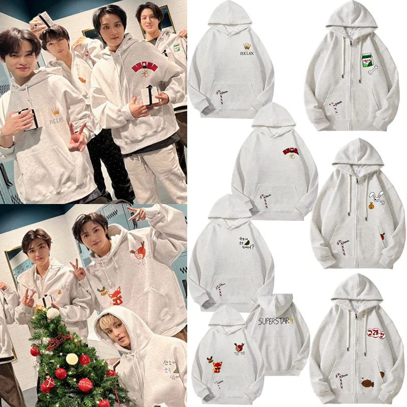 Nctdream Li Di Nuomao Luo Xiaomin Park Zhisheng Same Sle Hooded T-shirt Zip-up Outerwear Loose Pullover Hoodie