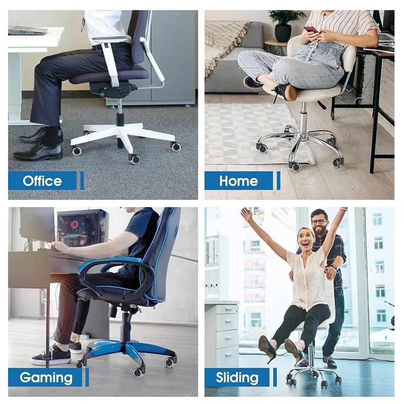 Bürostuhl räder, 2 Zoll Ersatz-Soft-Mute-Schreibtisch rollen für Arbeits-und Gaming-Stühle, schweres und sicheres Rollen