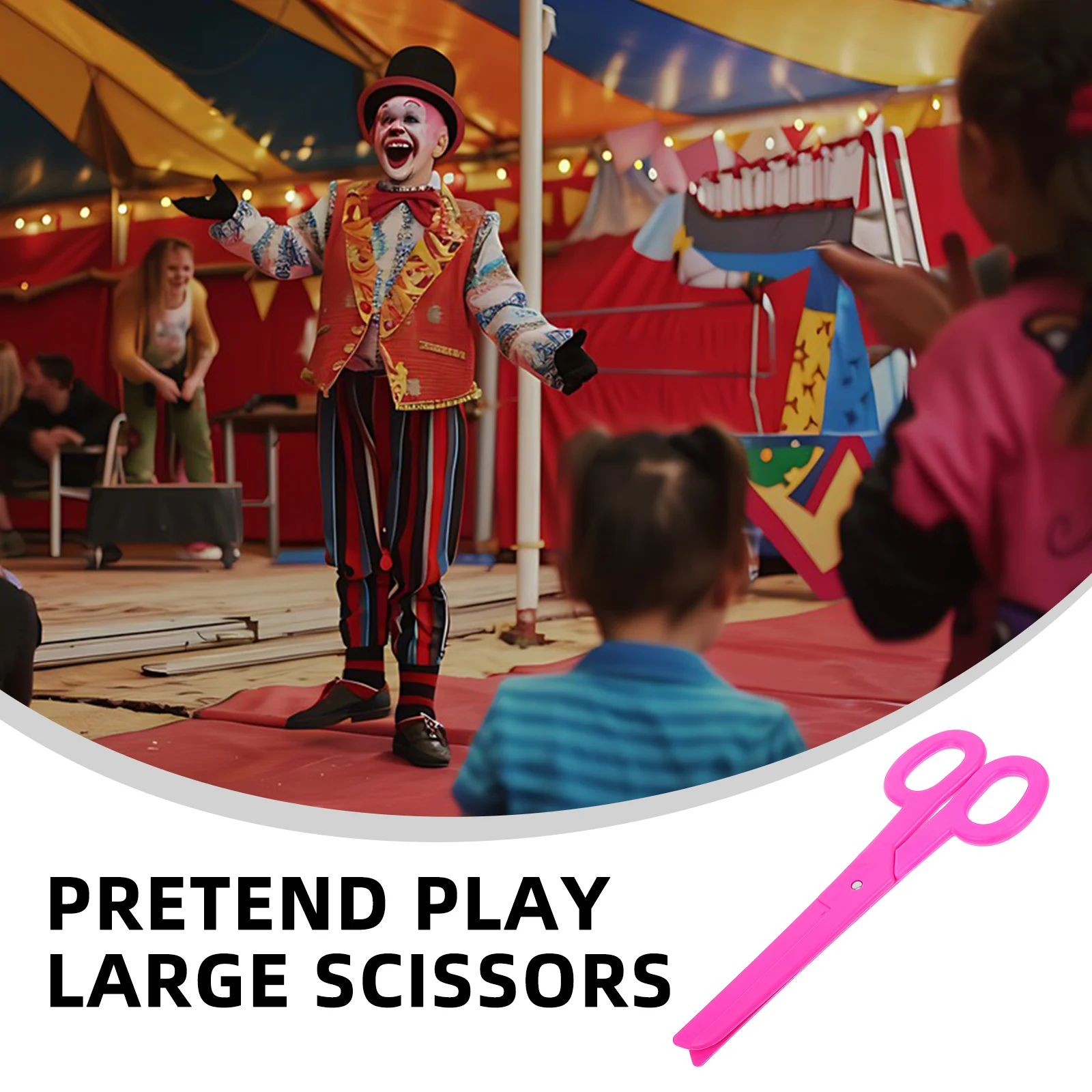 

Giant Clown Scissors Oversized Circus Party Decorations Big Costume Prop Plastic Stage Performance Accessory Carnival Pretend