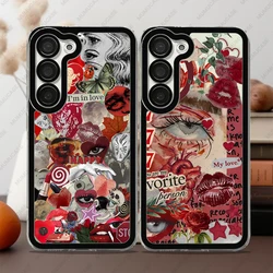 Phone Case For Samsung Galaxy A15 A25 A14 A21S A22 A24 A50 A32 A33 A34 A51 A52 A53 A54 A72 A73 Soft Cover Dark Series Stickers