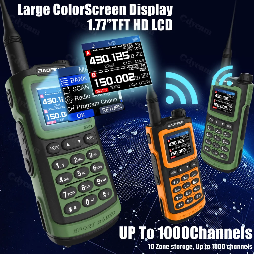 2024 Baofeng UV-G30 Pro Walkie Talkie Long Range Portable 1000 Channel Ham FM Radios UHF VHF USB-C Charge 2-Way Radio Waterproof