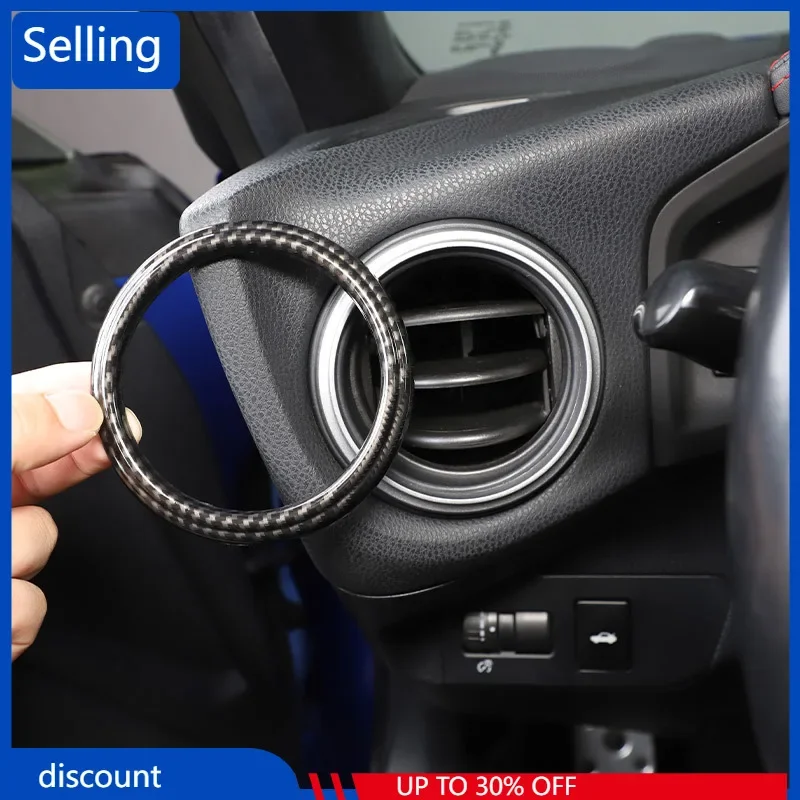 

For Toyota 86 GT86/Subaru BRZ 2012-2020 ABS Carbon Fiber Car Dashboard Side Air Vent Decoration Ring Cover Trim Car Accessories