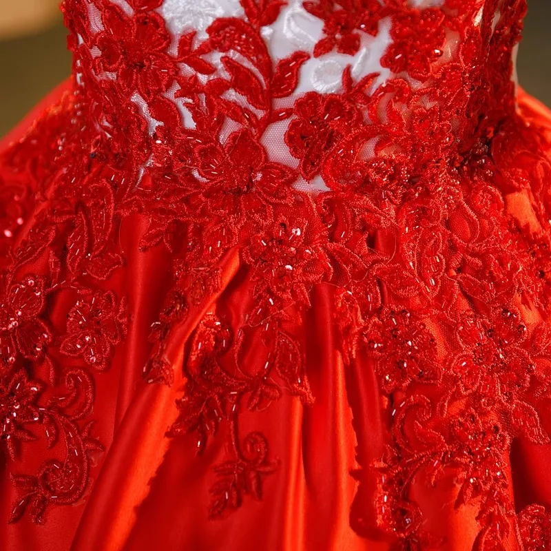 

Red Evening Gown Princ Sle High Waist Ball Gown Sound And Music Art Exnation Performance Women's Faion Summer New A...