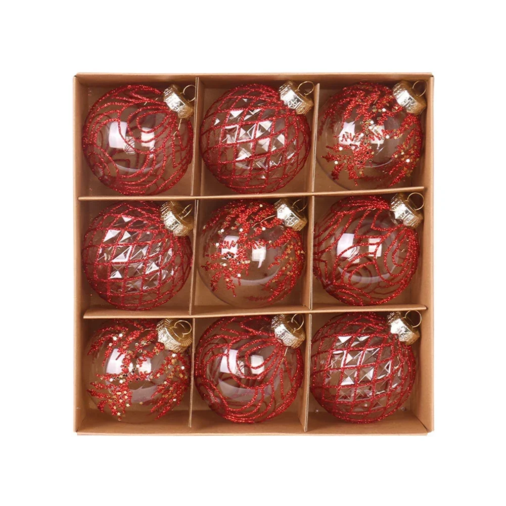 Inspire Creativity This Season with Our Nine Piece Collection of Clear Plastic Christmas Baubles (Each at 8CM)