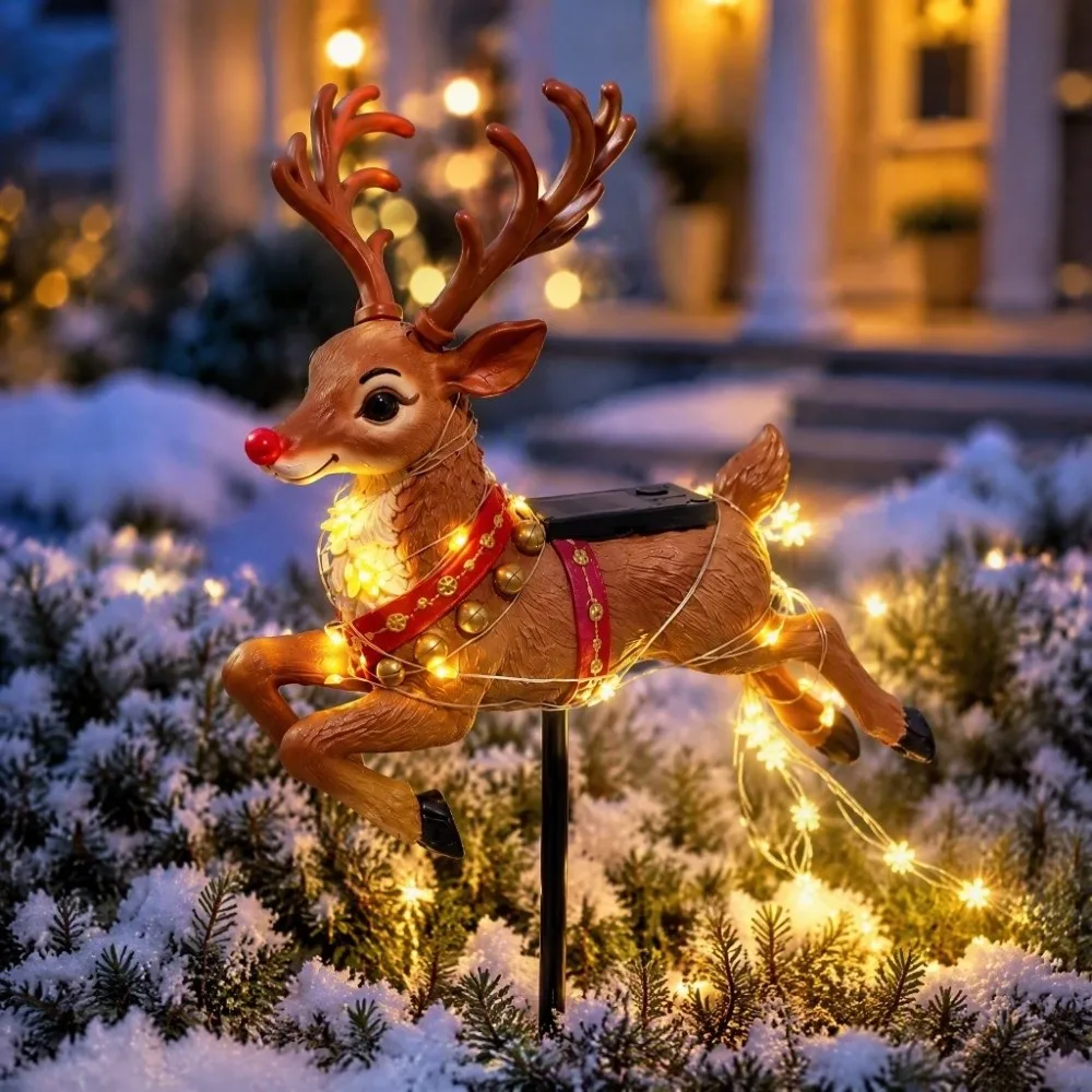 Swirling Effect Reindeer Pathway Light Energy Saving LED Beads Landscape Lighting Long Service Life Waterproof Garden Decor Lamp