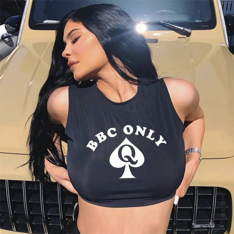Bbc nur Spaten drucken Sommer mode Frauen sexy schlanke Tops O-Ausschnitt ärmellose Doppel Nylon Damen gute Qualität Tank Top