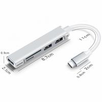 High Speed Usb Split Hub Converter With Sd Tf Ports Card Reader 5 In 1 For Macbook 13 15 Type C Hub Pc Accessories Multiport