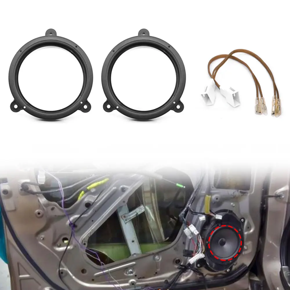 Front Door Speaker Adapter 6.5 Inch For Subaru Forester Impreza Outback WRX/STI Audio Speaker Spacer Ring Bracket Replacement view 3
