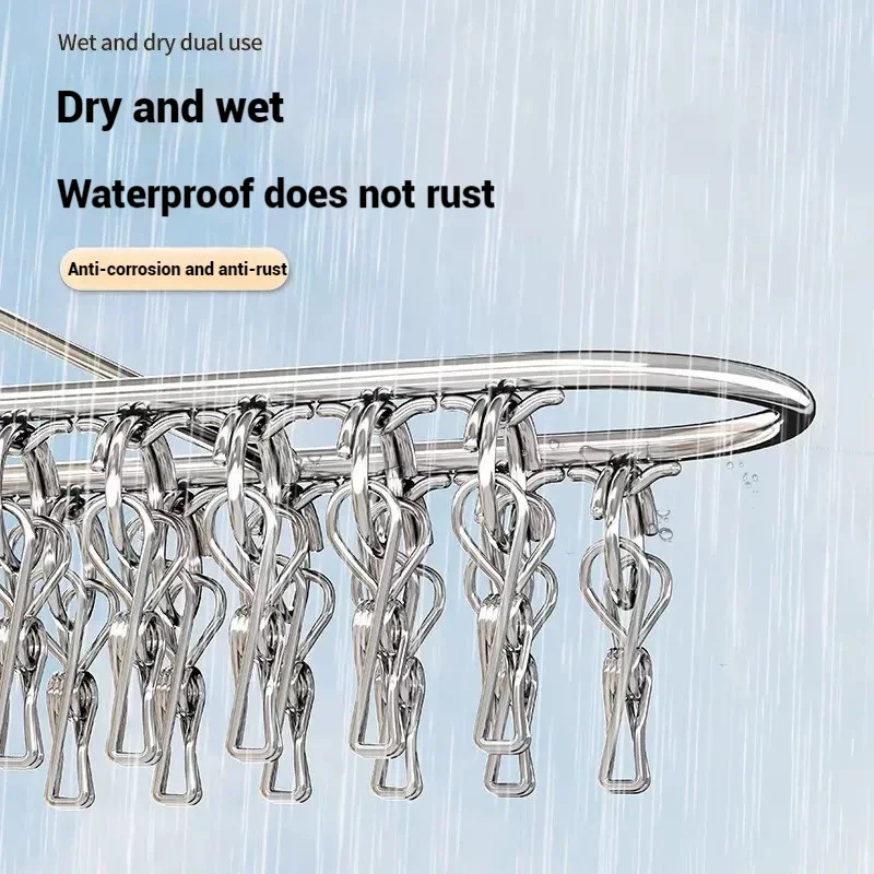 جورب الغسيل Airer شماعات الملابس الداخلية الجوارب حامل 20 أوتاد الفولاذ المقاوم للصدأ الملابس تجفيف شماعات يندبروف رف الملابس مقاطع #4