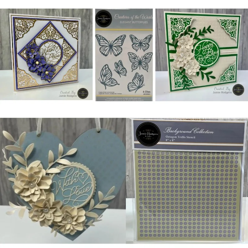 Matrices de découpe et pochoirs métalliques à motifs élégants et combinaisons de diamants pour la décoration de scrapbooking et de journaux, et gabarit de gaufrage