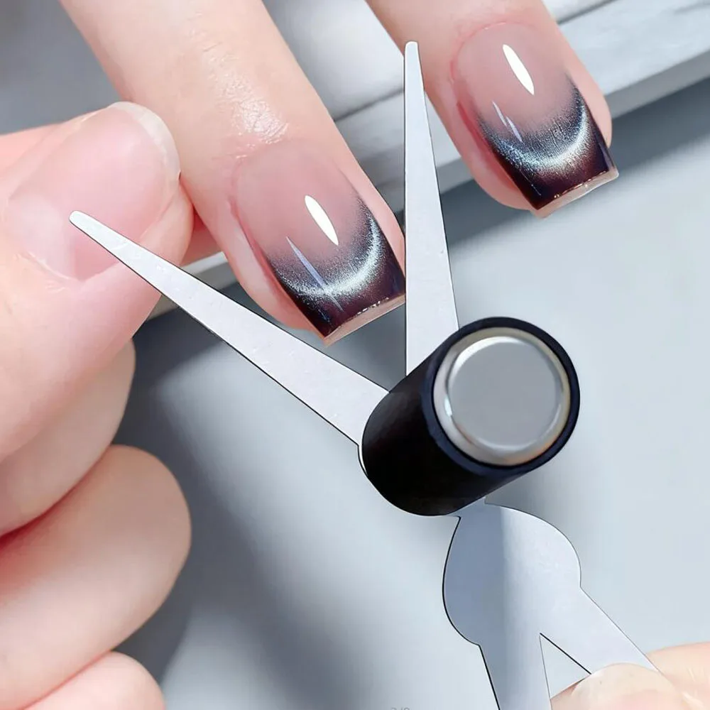 Double-headed French Cat Eye Magnet Auxiliary Nail Tool Set 2Pcs Stainless Steel French Cat Eye Nail Magnet For Cat Eye Gel