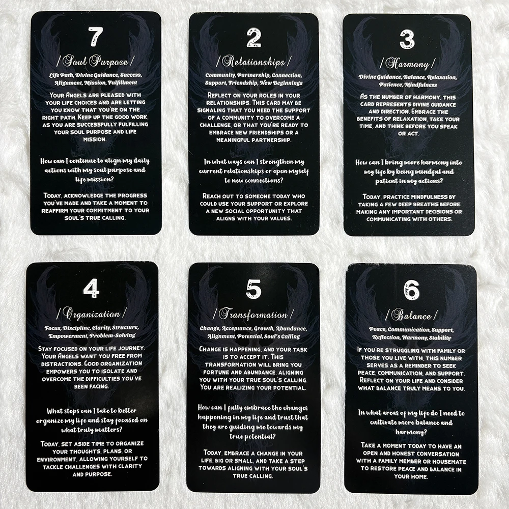 The New Angle Number Oracle Cards, Tarot Cards for Beginners with Keywords, English Deck, Fortune Telling Taro, 12x7cm, 56-Cards