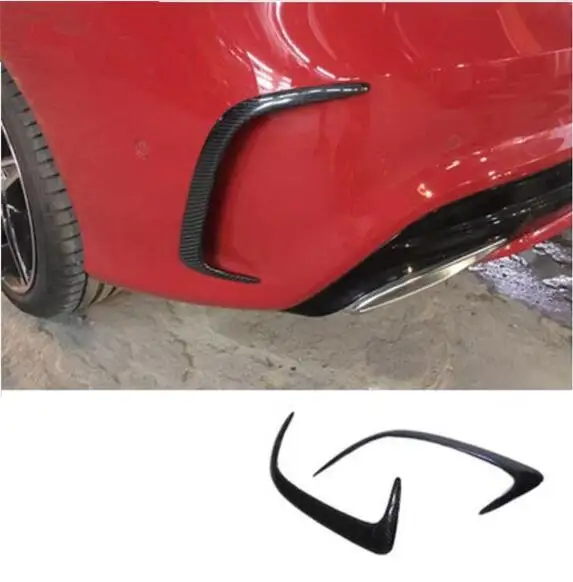 Real Carbon Fiber For Car Rear Bumper Splitters Side Wind Knife Aprons For BEN W117 CLA200 CLA220 GLA250 CLA260 CLA45 2014-2019