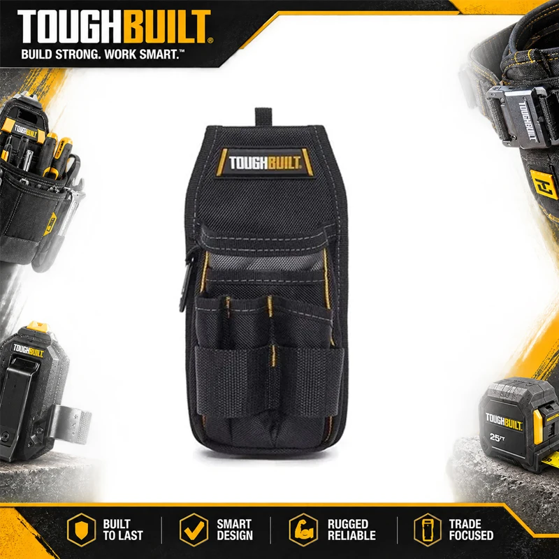 ToughBuilt TB-222 Multi-Tool Pouch – Features A Rear Flap For Attachment To Trousers Or A Belt; A Rugged, Heavy-Duty Tool Pouch.
