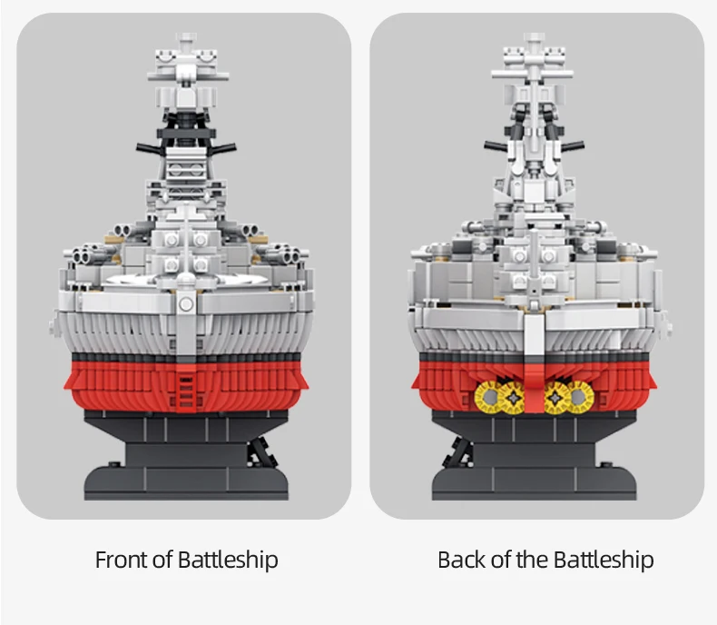 1731PCS WW2 Military Battleship Building Block Decorations Warship Cruiser Frigate Weapon Model Kids Toy Sticker Gift Brick Set