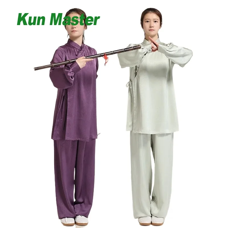 

Elegant Women's Wushu Tai Chi Suit Chinese Kung Fu Uniform with Lustrous Sheen Fluid Drape Performance Comfort for Martial Arts