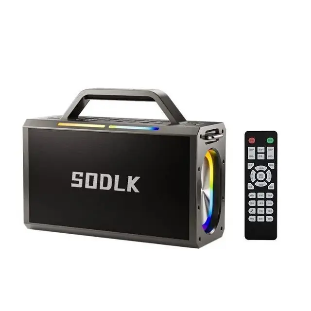 Soolk S1115 헤비 베이스 반향 블루투스 스피커, RGB 휴대용 서브우퍼, 야외 노래방 사운드 시스템, 200W