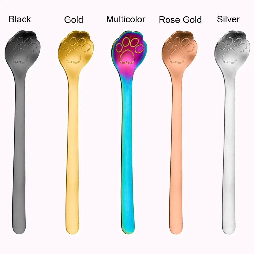 Hollow Dessert Tea Accessories Ice Cream Cartoon Cat Claw Coffee Stirring Spoons Dog Paw Spoon Kitchen Tableware