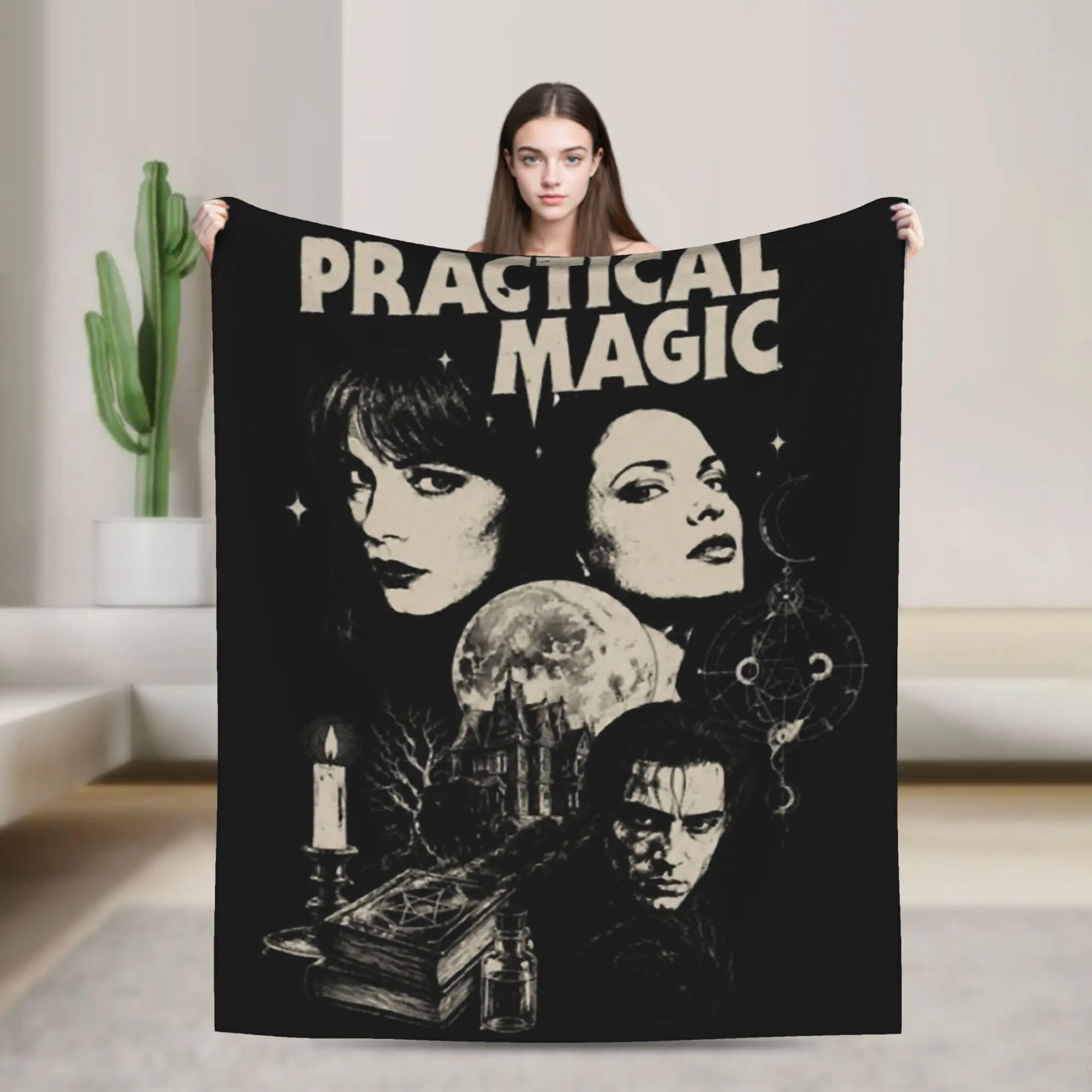 Vintage Practical Magic Retro Design Blanket   Flannel Throw Blanket Summer Air Conditioning Decoration Soft Warm Bedsprea