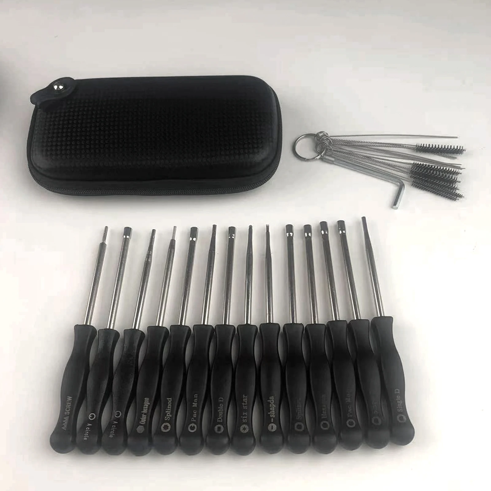 14pcs Carburetor Adjustment Tool for 2 Cycle Engines with Brush and Bag Fit for ZAMA Walbro STHIL Husq-varna Craftsman Poulan