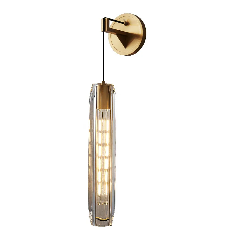 

All copper, crystal, light luxury, wall lamp, postmodern, living room, background, wall