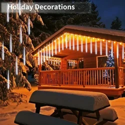 Meteor Shower Rain LED String Lighting Fairy Light 1/2/3/4 Set 30/50cm Outdoor Christmas Wedding Party Decoration New Year 2025